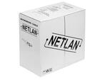 Кабель NETLAN U/UTP 2 пары, Кат.5, внутренний, PVC, одножильный, 100МГц, серый, 305м