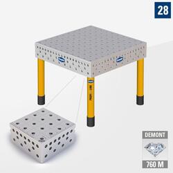 3D Сварочный стол PE28 1000х1000 Азотированный DEMONT 760 M Со стандартными опорами