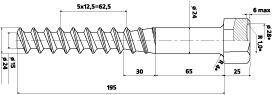 Шурупы путевые удлиненные с шестигранной головкой (ТУ 1293-16501124323-2003)