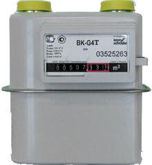 Счетчик газа BK (ВК) G4Т диафрагменный бытовой с термокоррекцией