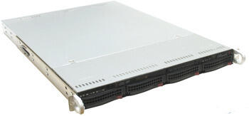 Сервер SuperMicro 1U AS-1021M-82B Black(Socket F,nForcePro3400,SVGA,DVD,Ultra320 SCSI,4xHotSwap SCSI,2xGbLan,8DDRII,560W)