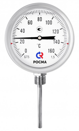 Термометр коррозионностойкий БТ серии 220, с возможностью гидрозаполнения, радиальный