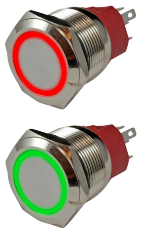 Кнопка металлическая 22 мм антивандальная с подсветкой SD16-V-22IFB-L001 (AR-SD16-BL22001.FR)