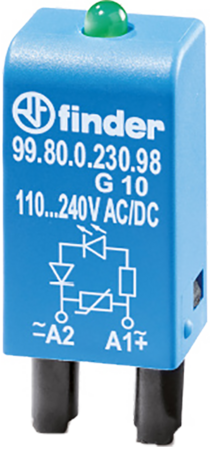 Модули индикации катушки и подавления электромагнитных помех Finder 99.80