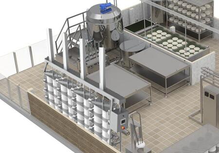 Комплект оборудования для производства сыра 500 л приемки молока
