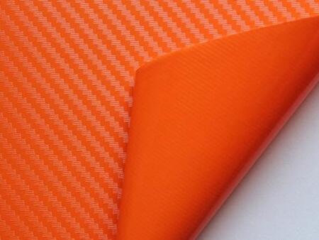 Автомобильная виниловая пленка Catpiano Carlas 3D карбон оранжевая беспузырьковая