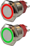 Кнопка металлическая 19 мм антивандальная с подсветкой SD16-V-19IFB