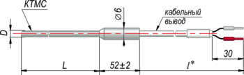 Термопара на основе КТМС с кабельным выводом дТП344