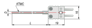 Термопара на основе КТМС с кабельным выводом дТП364
