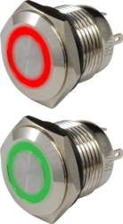Кнопка металлическая 16 мм антивандальная с подсветкой SD16-V-16IFB