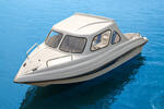 Моторная лодка "Wyatboat-470П" полурубка (корпус-алюминий, палуба-стеклопластик). Моторные катера. моторные лодки.