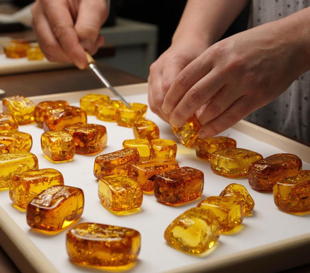 Калининградский янтарный комбинат освоил технологию декорирования янтаря поталью