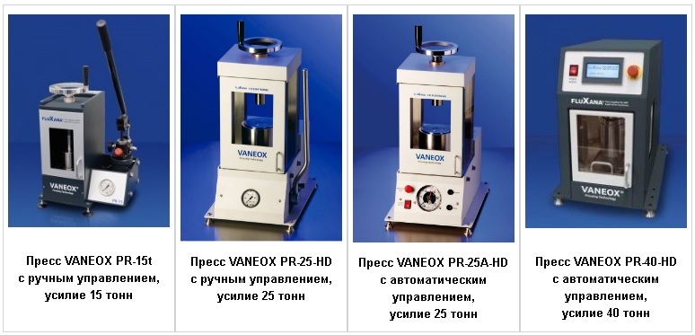 Прессы FLUXANA VANEOX для пробоподготовки