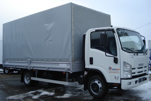 Isuzu NPR75 LK 5 тн борт сталь + тент 29м3 2012г