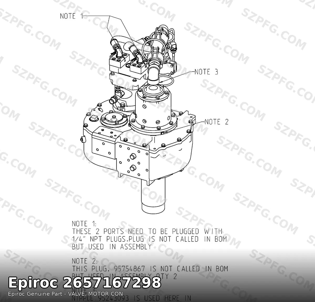 Клапан управления двигателем Epiroc / Atlas Copco 2657167298 для DM30 II / DM45 / DM50-LP / DM75 / DML / PV271-PV351 Клапан управления двигателем Epiroc / Atlas Copco 2657167298 для DM30 II / DM45 / DM50-LP / DM75 / DML / PV271-PV351