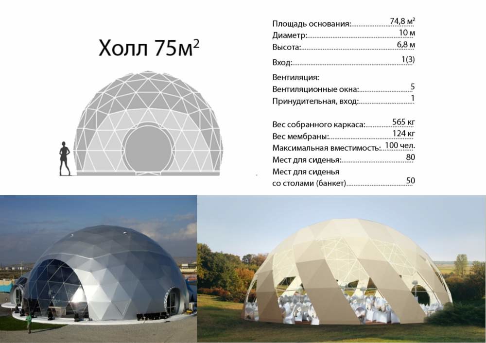 Тентовый купол Холл 75 Тентовый купол Холл 75
