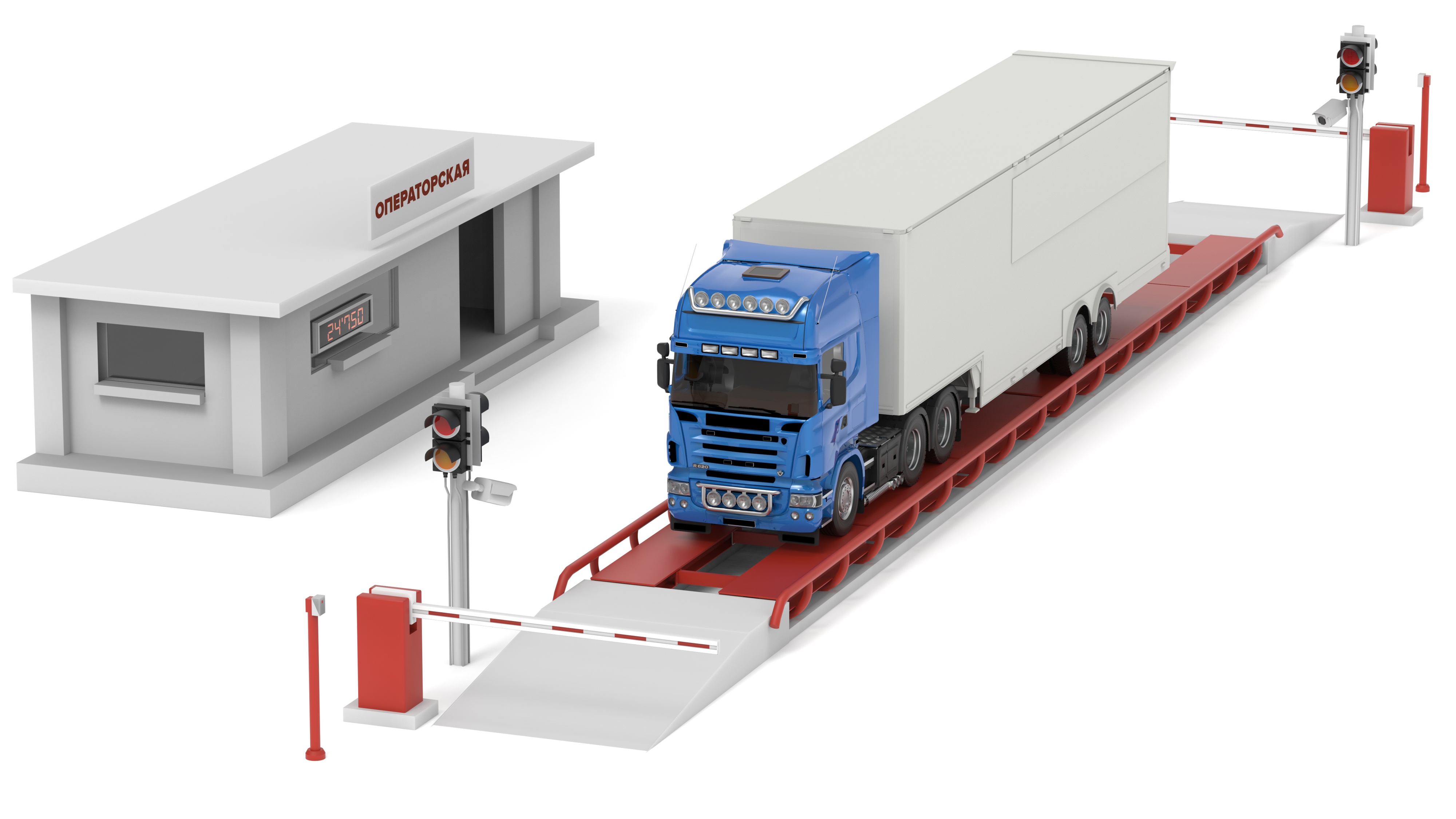 АПК для автовесов с КСК18 с функцией распознавания номеров, 2 камеры