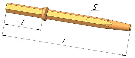 Штанга буровая шестигранная S 22 - M 14, L 1m - 6m