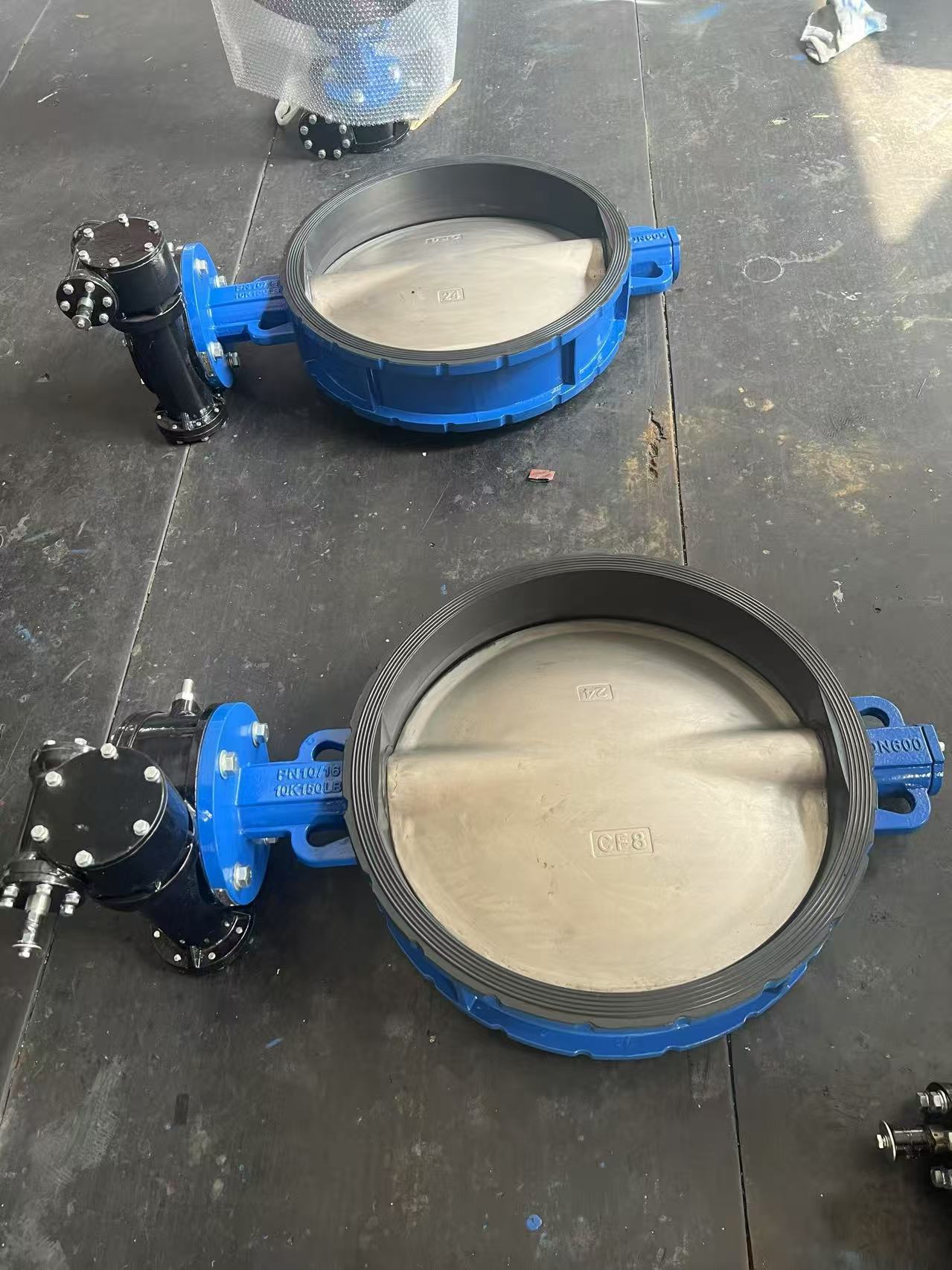 Затвор дисковый поворотный фланцевый стальной с двойным эксцентриситетом с редуктором