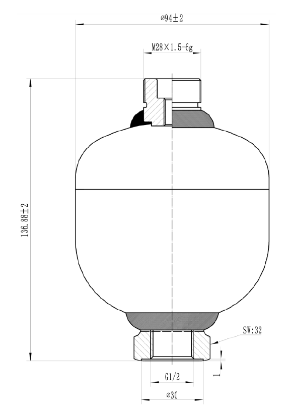 Гидроаккумулятор 0.32 G1/2"