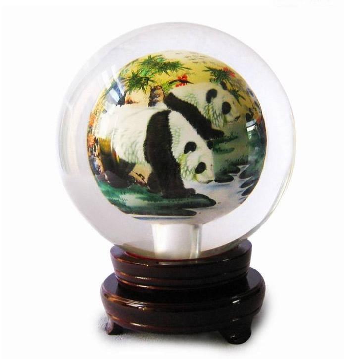 Home Decro,China Inside Painted Crystal Ball, Panda Crystal Balls Home Decro,China Inside Painted Crystal Ball, Panda Crystal Balls