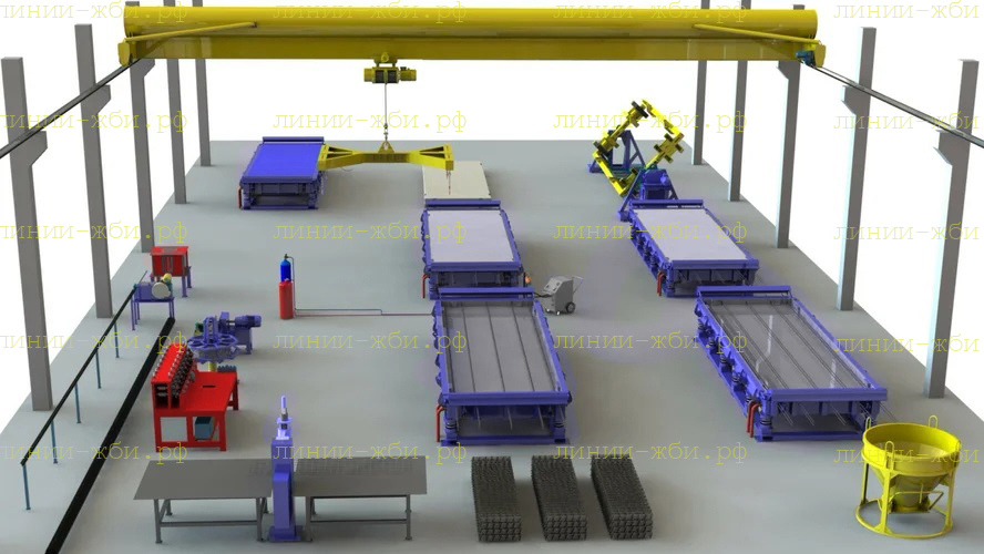 Линия производства аэродромных плит ПАГ-14, ПАГ-18 Линия производства аэродромных плит ПАГ-14, ПАГ-18